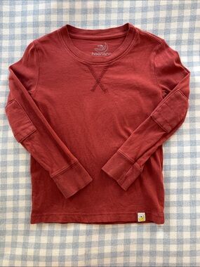 Noonoo Boys' Long-Sleeve Crew Tee in Rust